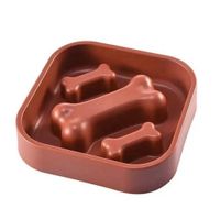 Plato de Alimentación Lenta Para Perro Rojo