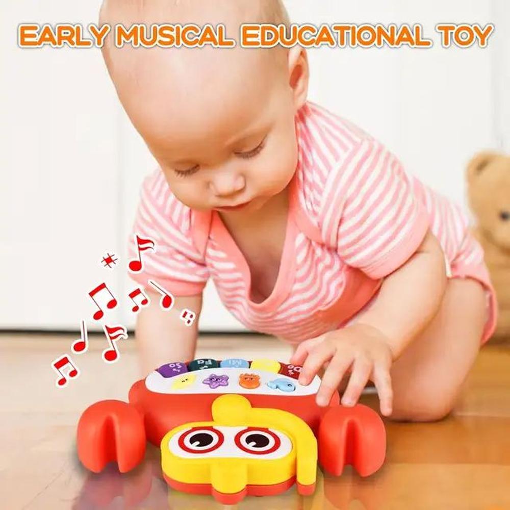 Juguete Mini Piano Musical Cangrejo Luces