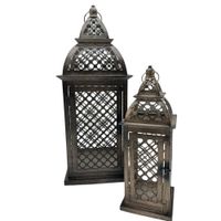 Farol De Metal Set Con 2 Unidades Hl1038 FLORIPASTORE
