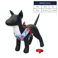 Pechera para Perro con Diseño de Figuras Geométricas Color Turquesa y Fucsia Talla M