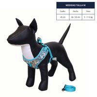 Pechera para Perros con Diseño Atigrado de Color Celeste Talla M