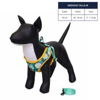 Pechera para Perro con Diseño de Flores Color Verde y Amarillo Talla M