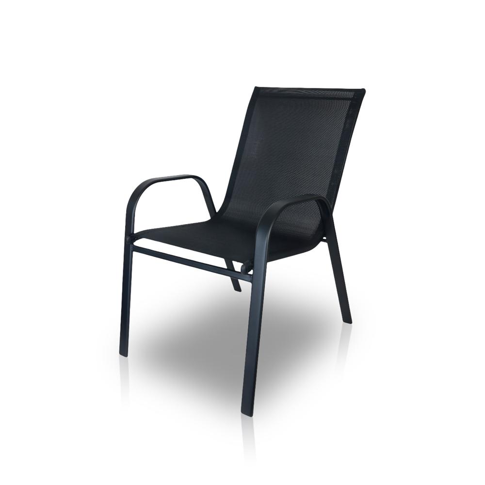 Silla de exterior de acero 88x56x72 Negro