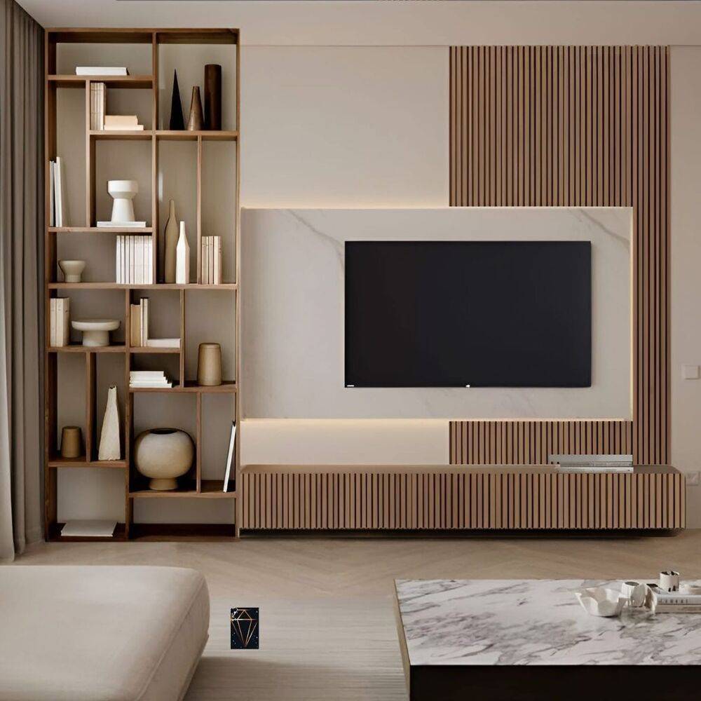 Mesa de TV Century con Luces Led Color Panela/Blanco TU MESITA