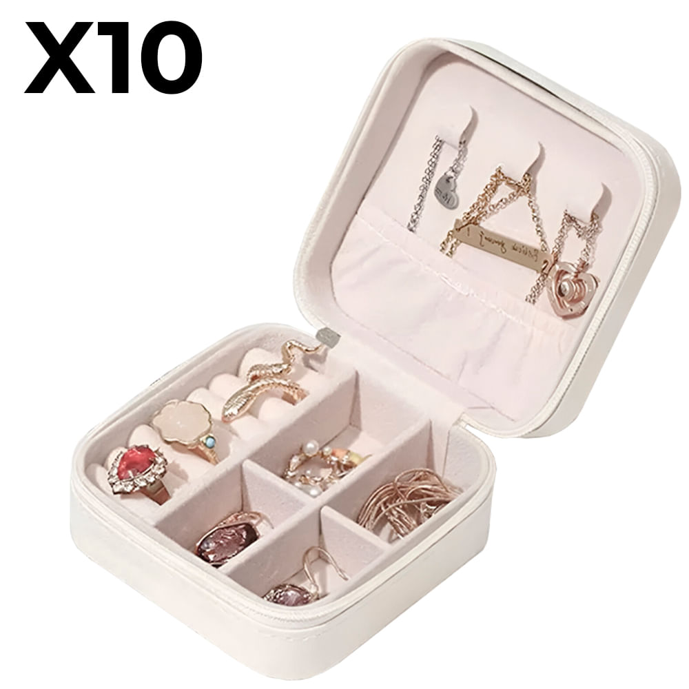 Pack x10 Maletines Organizadores de Joyas Blanco MDA290041