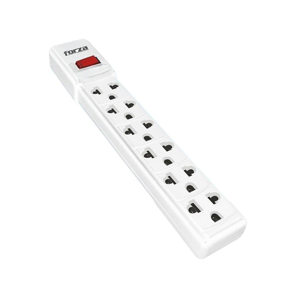 Regleta Forza PS-001W 6 Salidas 2200W Blanco Cable 90 cm