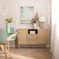 Aparador Moderno con Ratán Montana 120 cm Rovere R&R MUEBLES