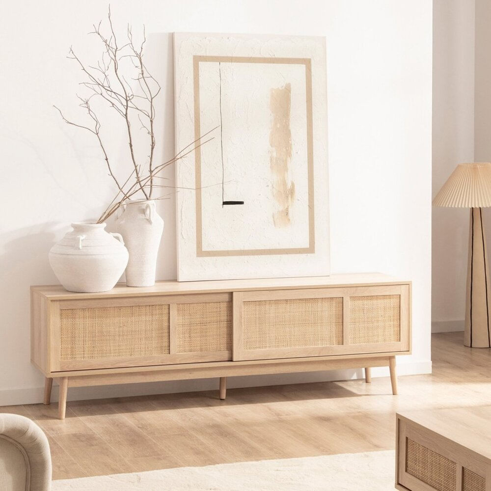 Mesa para TV Nordico Moderno Alan 180 cm Rovere R&R MUEBLES