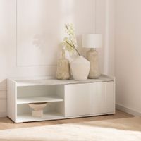 Mesa para TV Moderno Curwy 140 cm Blanco R&R MUEBLES