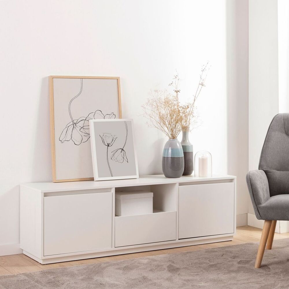 Mesa para TV Moderno Vilma 148 cm Blanco R&R MUEBLES