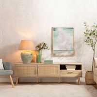 Mesa para TV con Ratán Hanna 160 cm Rovere R&R MUEBLES