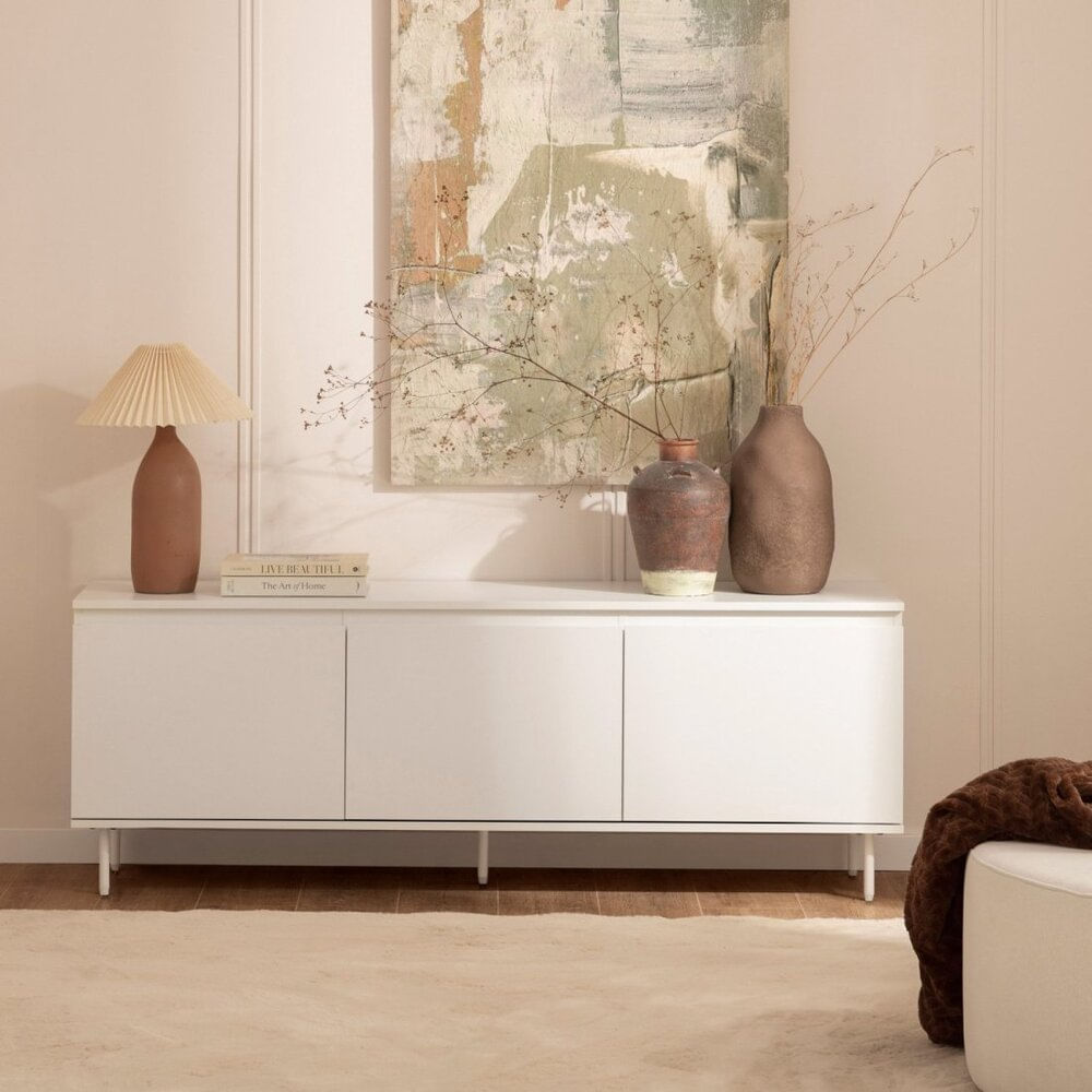 Mesa para TV Moderno Veronica 160 cm Blanco R&R MUEBLES