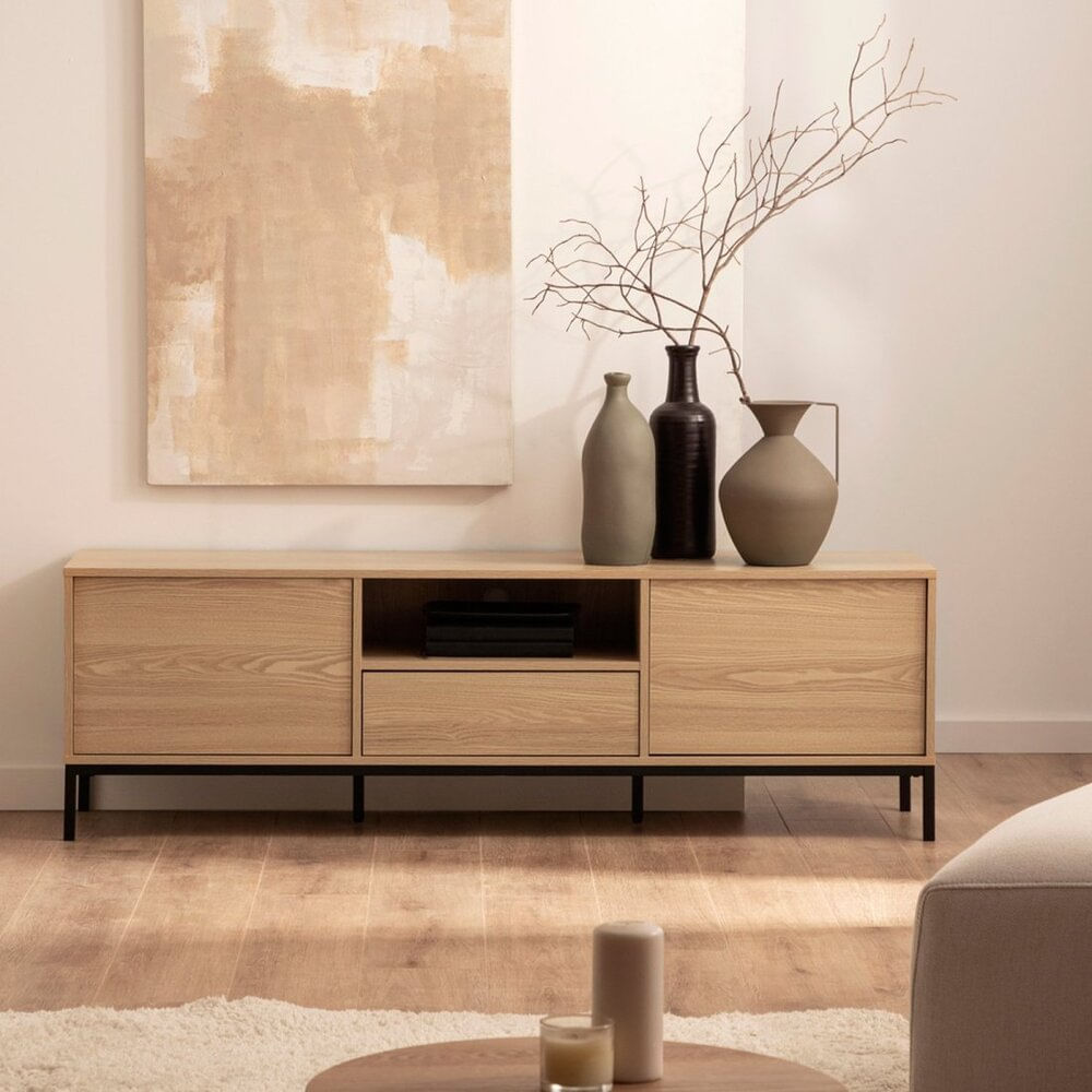 Mesa para TV Moderno Otto Color Natural R&R MUEBLES