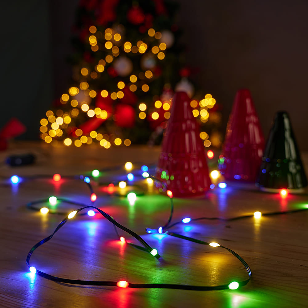 Tira Delgada 15m de Mini Luces Multicolor Orange