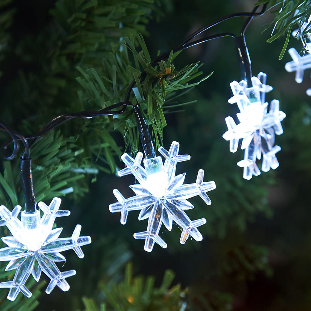 Cadena Ligera Copos de Nieve 2m Luz Fría Orange