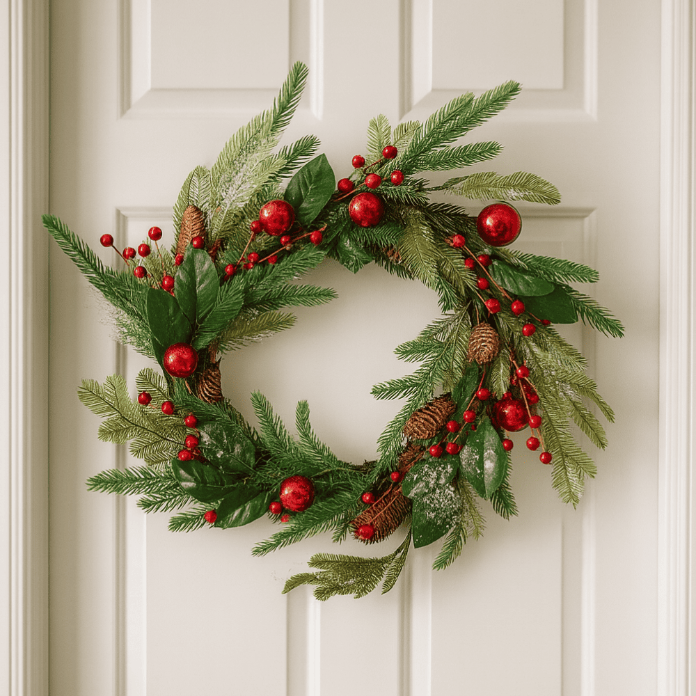 Corona Navideña Berries 56cm Cuentos de Navidad Orange