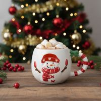 Mug Snowman Blanco con rojo - Encanto Clásico