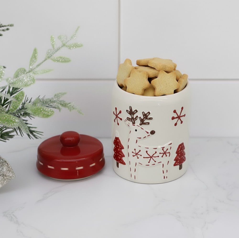 Canister 19.2x12cm - 1.1L Cuentos de Navidad Orange