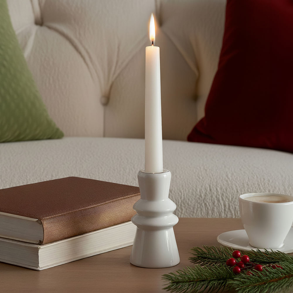 Candelabro Blanco 9.8cm Cuentos del Bosque Orange