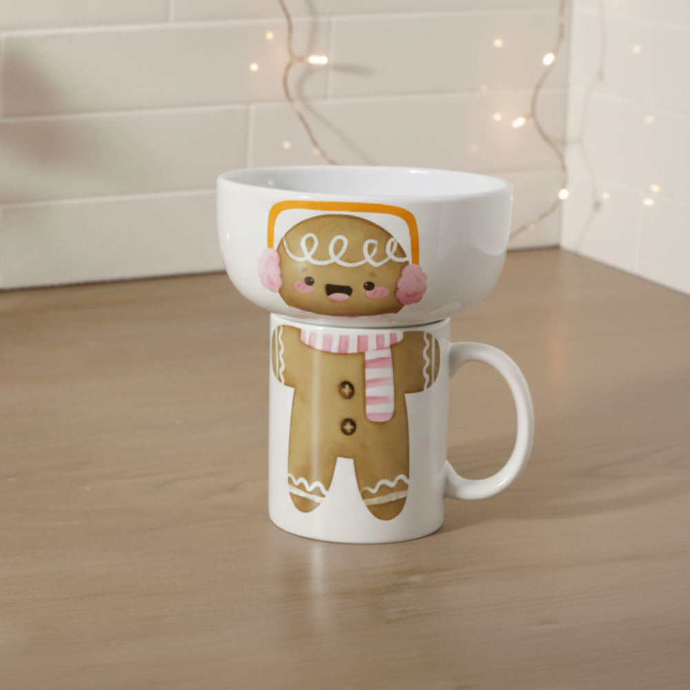Set Bowl + Mug Ginger Cuentos de Navidad Orange