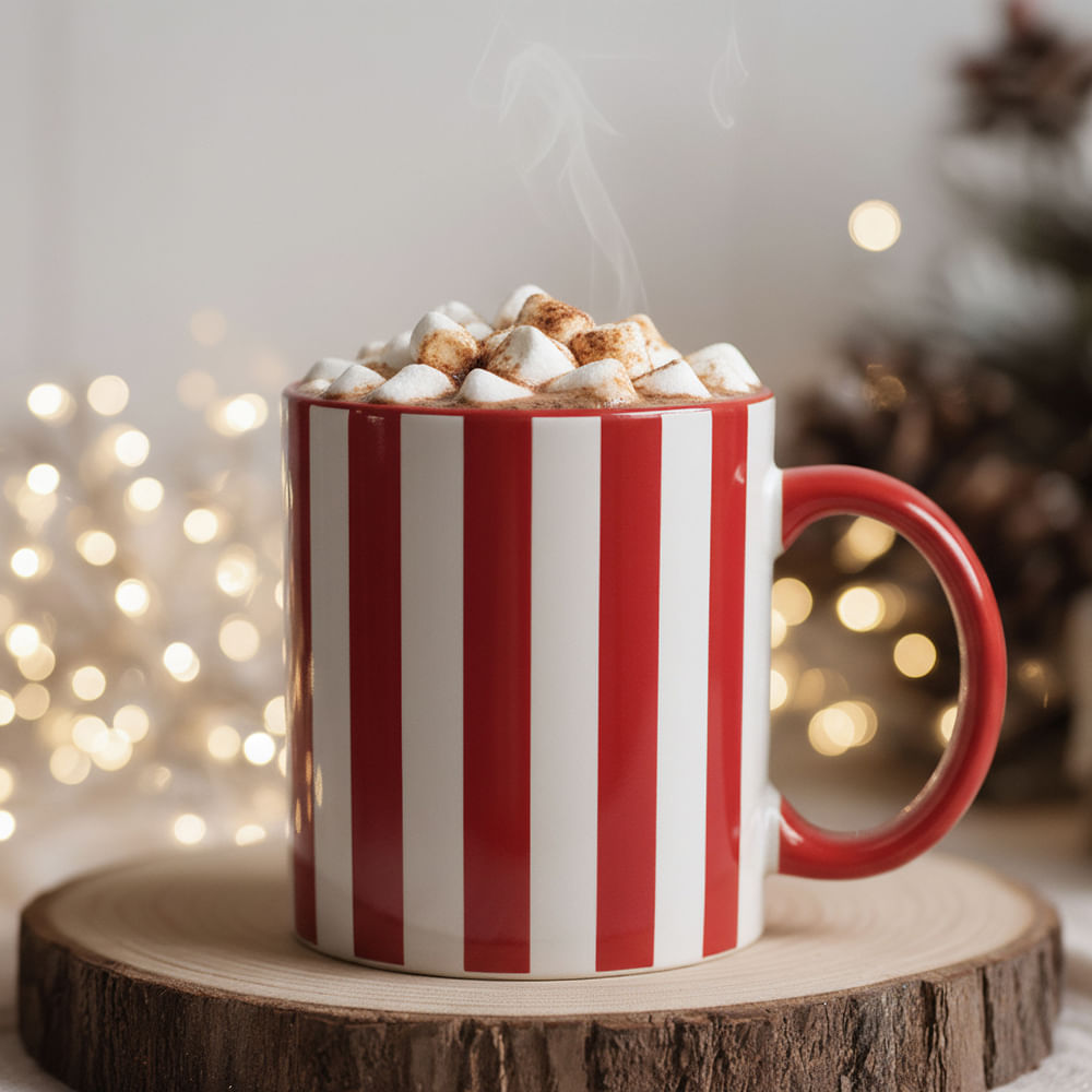 Mug A Rayas Cerámica 11.5cm Cuentos de Navidad Orange