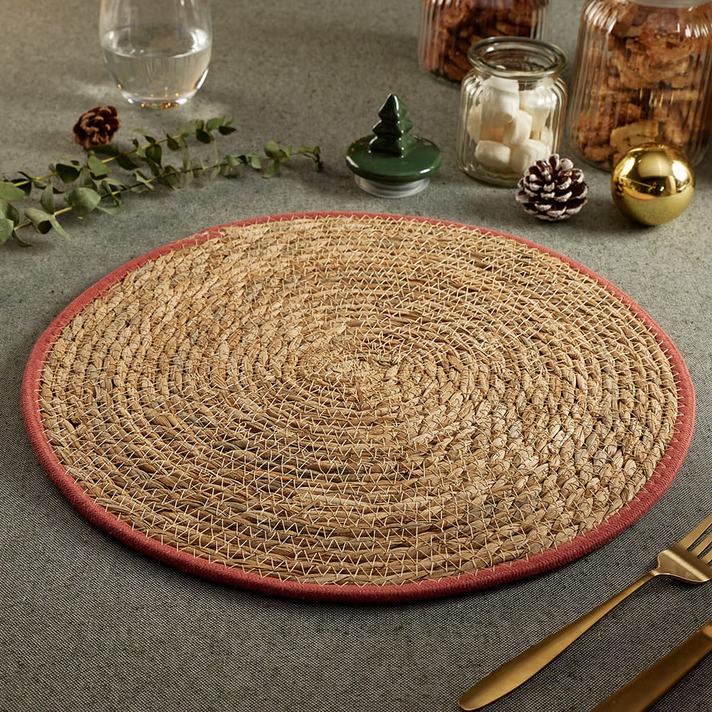 Individual de Paja 38cm Cuentos del Bosque Orange