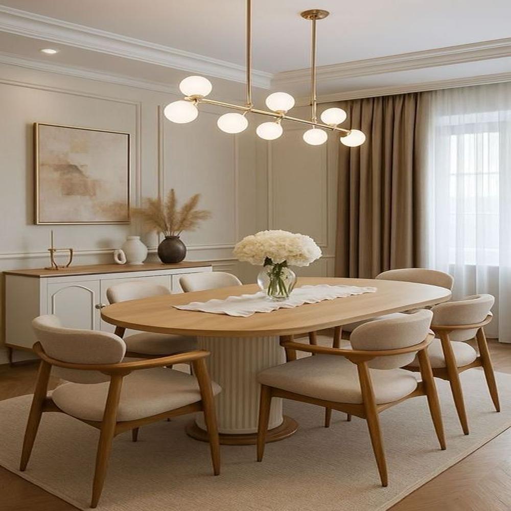 JUEGO DE COMEDOR 6 SILLAS MIA BEIGE CLARO