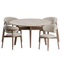 JUEGO DE COMEDOR 4 SILLAS CAYETANA NOGAL