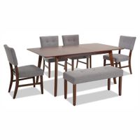 JUEGO DE COMEDOR 6 SILLAS ELIAS GRIS