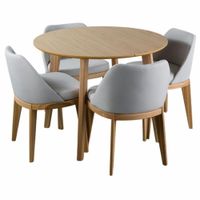 JUEGO DE COMEDOR 4 SILLAS SAMANTHA GRIS