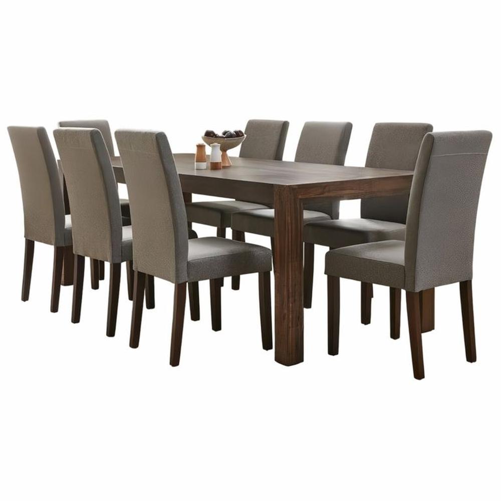 JUEGO DE COMEDOR 8 SILLAS ALONSO GRIS OSCURO