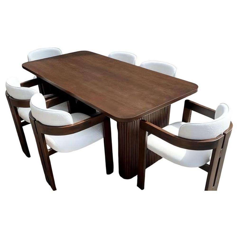 JUEGO DE COMEDOR 6 SILLAS AMELIA BEIGE CLARO