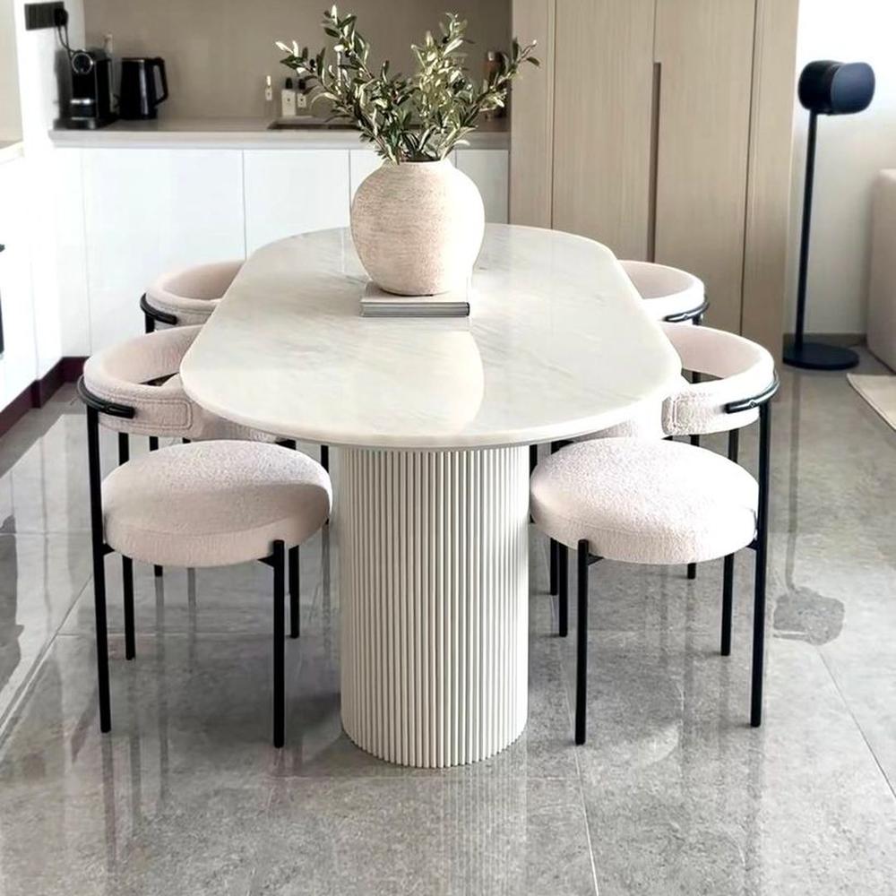 JUEGO DE COMEDOR 6 SILLAS ADAM BEIGE CLARO