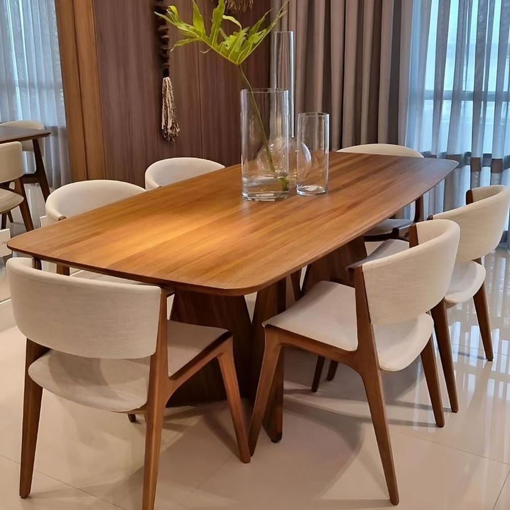 JUEGO DE COMEDOR 6 SILLAS EVA BEIGE CLARO