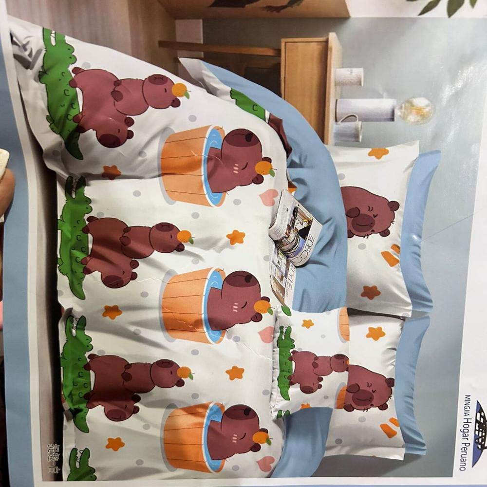 Set edredón niño 2 pz + sábanas + fundas 100% algodón de 5 piezas - GU2