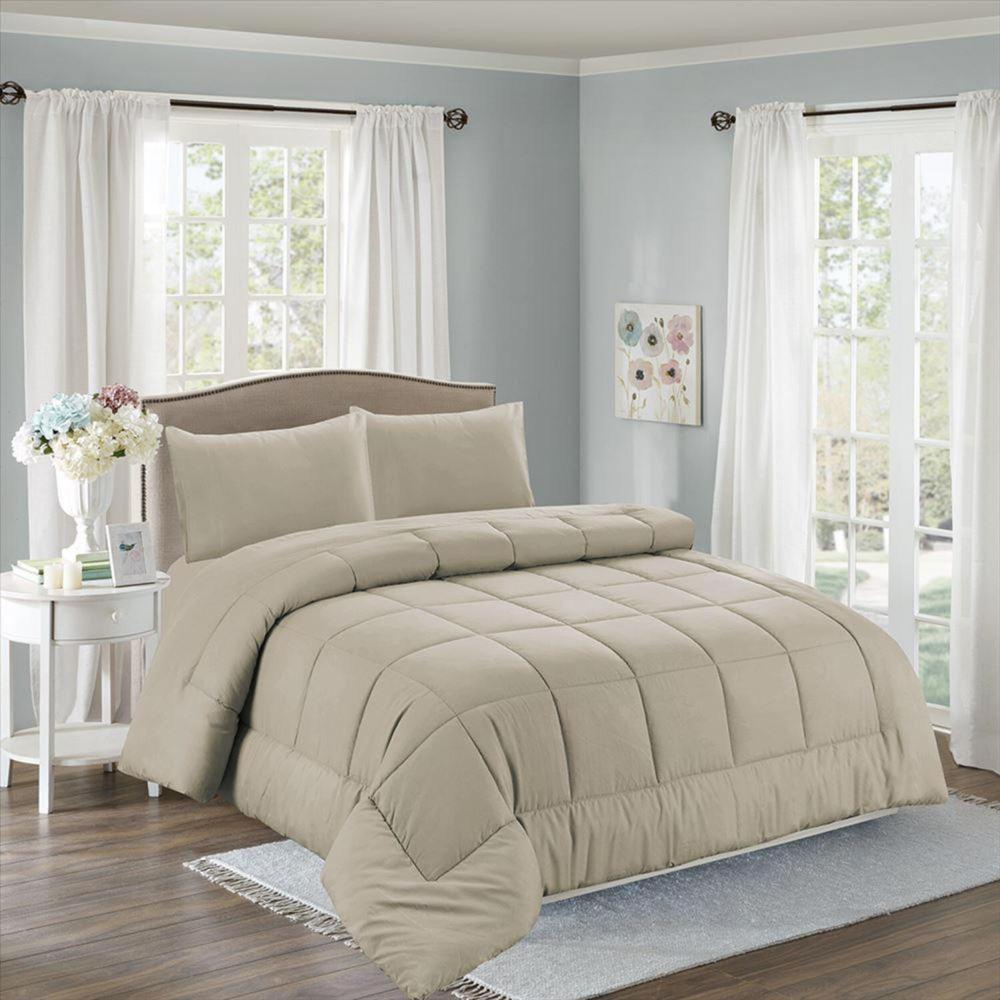 Set de Edredón 1.5 pz de 5 Piezas + Set Sabanas + Fundas 100% Algodón - TW8