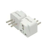 Adaptador Enchufe con Toma Tierra Tipo L Blanco OP-603-L OPALUX