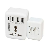 Adaptador Enchufe Múltiple 3 Entradas USB y Tipo C OP-225A OPALUX