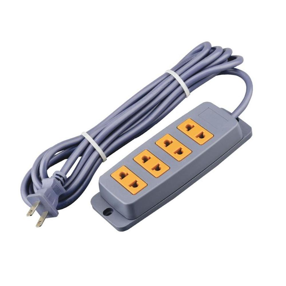 Extensión eléctrica vulcanizado 3 Metros 4 Tomas Home Light Gris 046391