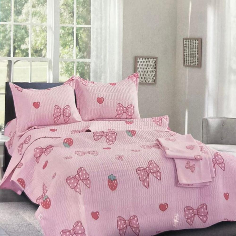 Set de cobertor 1.5pz verano 5 piezas + sábanas + fundas 100% algodón - GD9