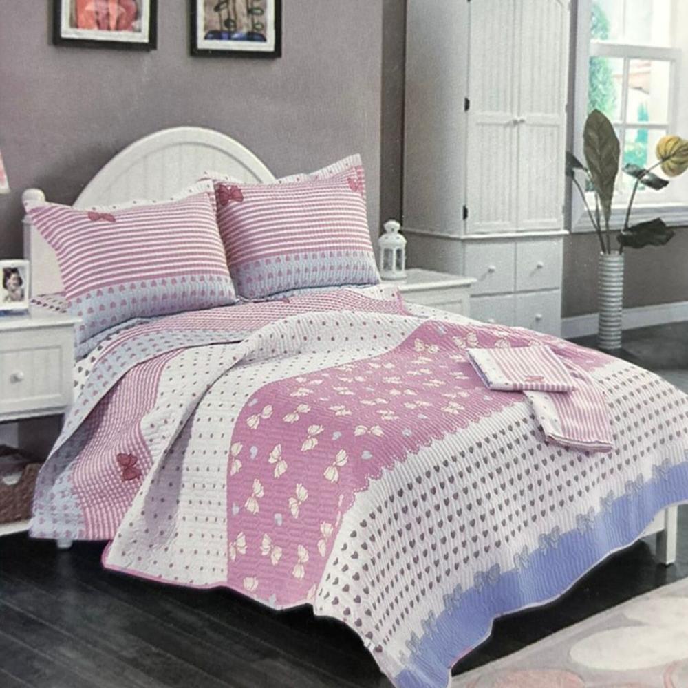 Set de cobertor 1.5pz verano 5 piezas + sábanas + fundas 100% algodón - GD11