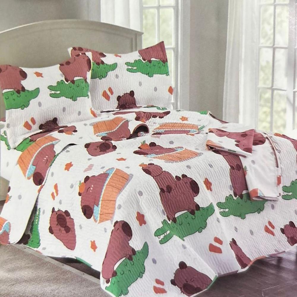 Set de cobertor 1.5pz verano 5 piezas + sábanas + fundas 100% algodón - GD2