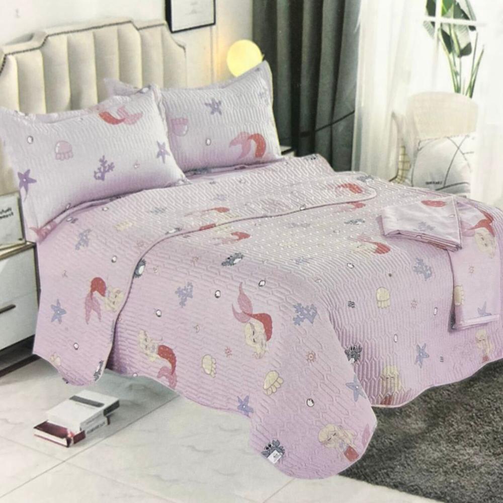 Set de cobertor 1.5pz verano 5 piezas + sábanas + fundas 100% algodón - GD7