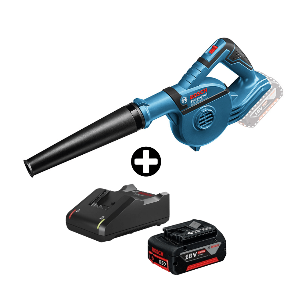 COMBO Soplador de aire Inalámbrico GBL 18V-120 Bosch + Batería Gba 18V 4.0 Ah + Cargador Gal 18V-40 Bosch