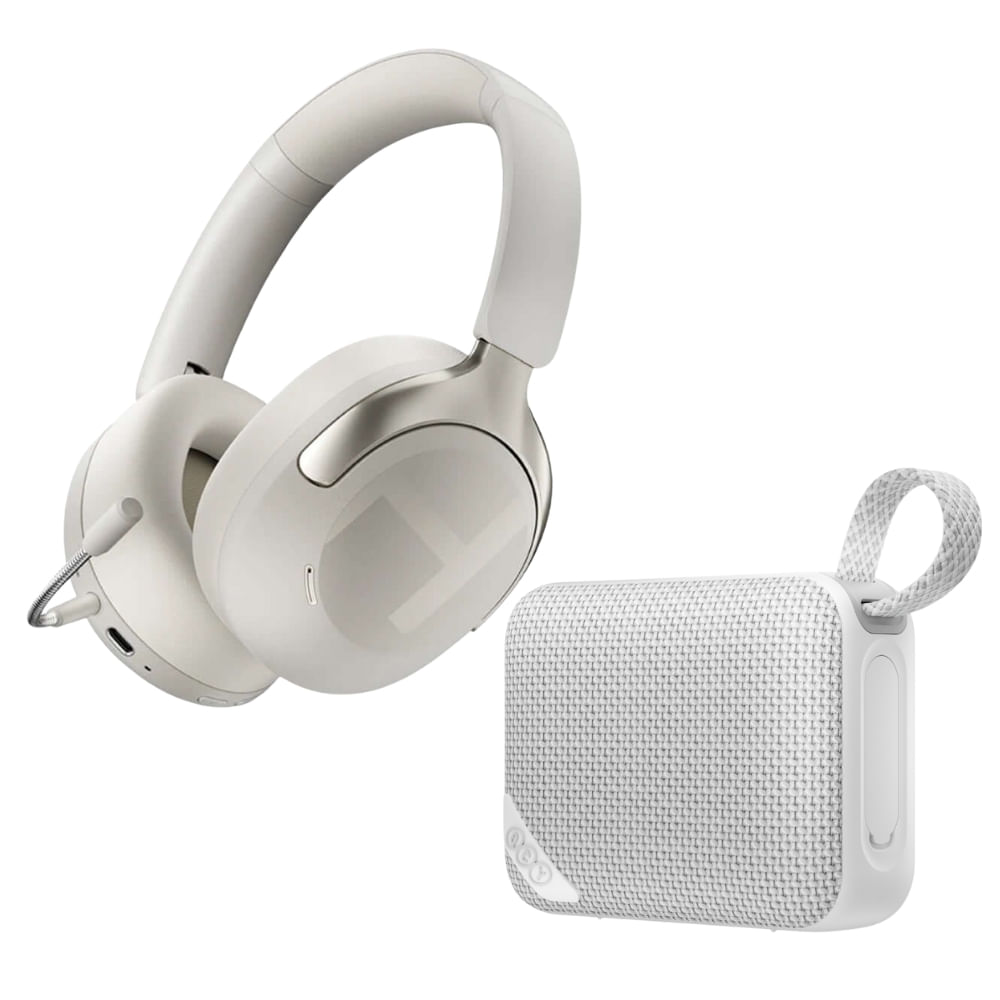 Combo Haylou Audífonos S40 Blanco + QCY Altavoz SP2 Blanco