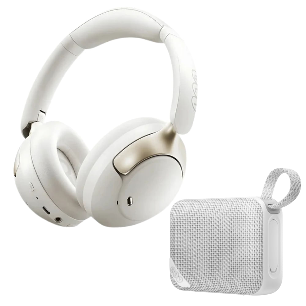 Combo QCY Audífonos H3 Pro Blanco + QCY Altavoz SP2 Blanco