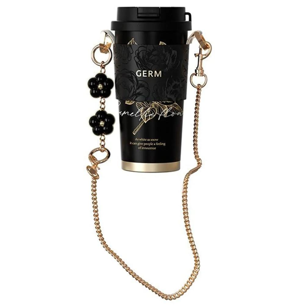 Vaso térmico Germ Camellia 500 ml Negro-Dorado Acero premium