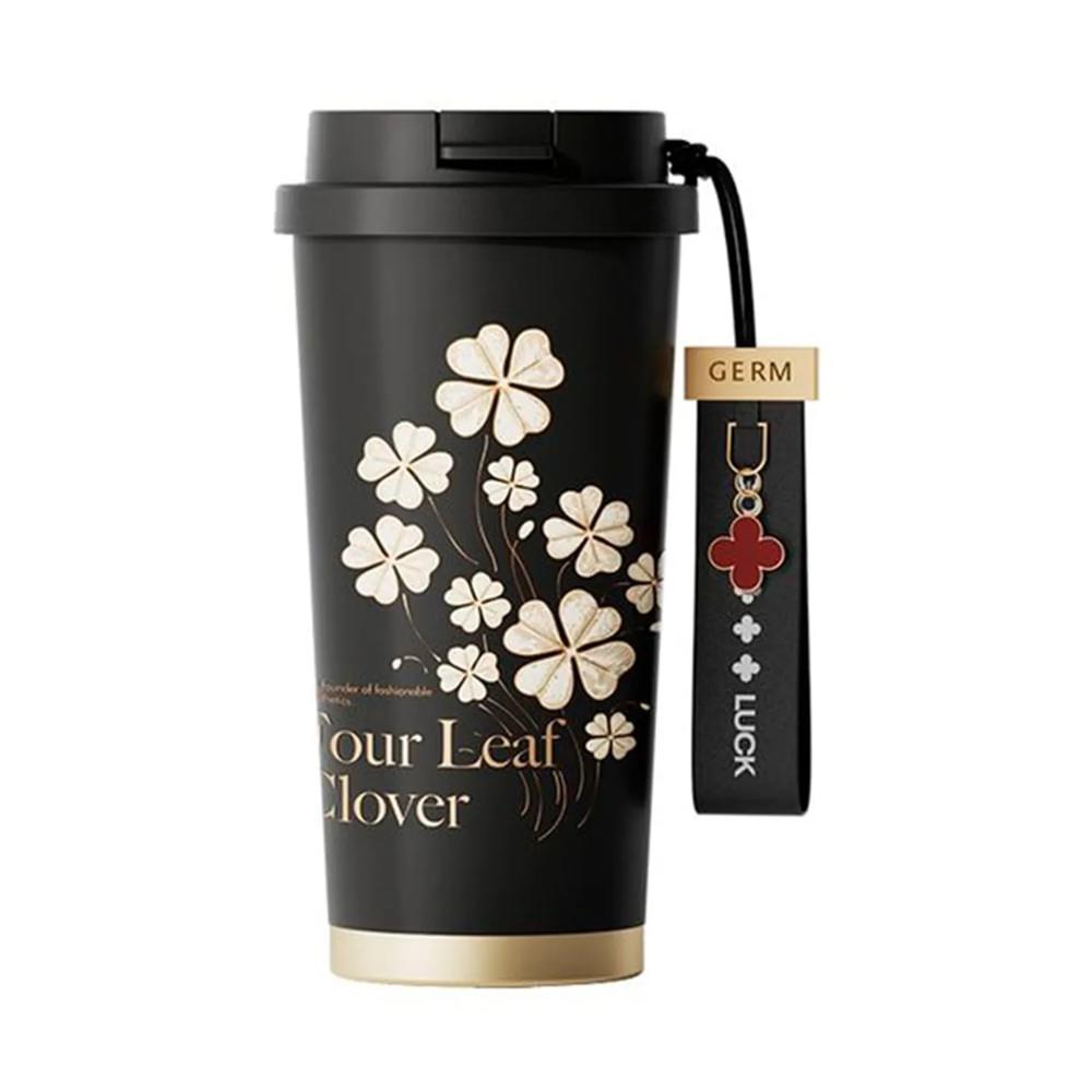 Vaso Térmico Germ Clover Negro Diseño Elegante 500 ml