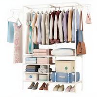 Organizador De Ropa Tipo Perchero Zapatera Armario Blanco