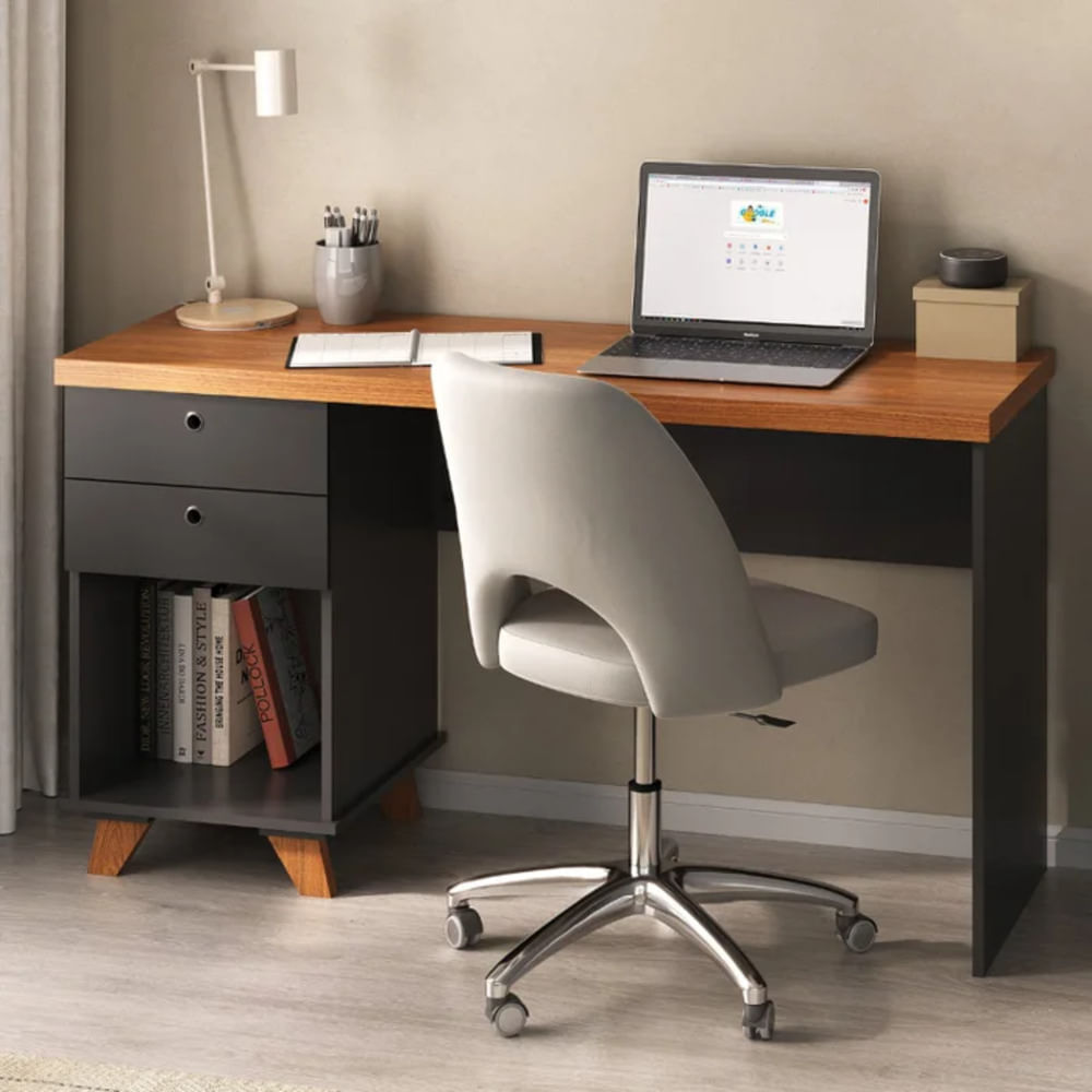 Escritorio Moderno Fuwa Negro y Marrón R&R MUEBLES